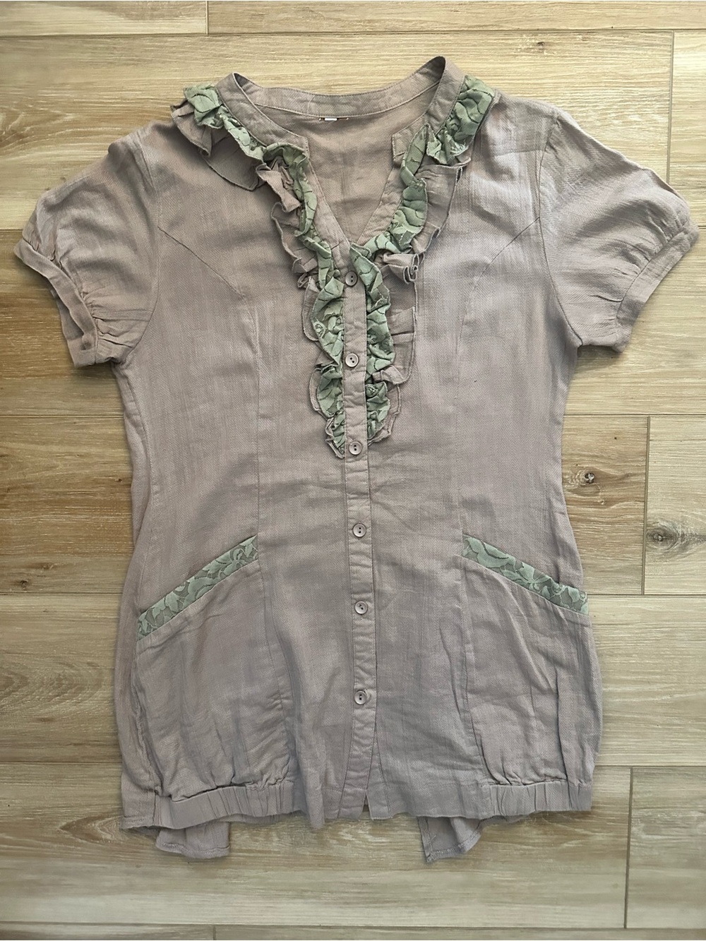 Vintage Cottagecore Mauve Tunic Top S/M